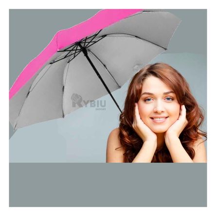 Sombrilla Plegable Portatil para Cartera en Rosado Sombrilla Plegable Portatil para Cartera en Rosado