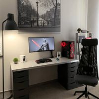 Escritorio Gamer de Melamina Gris 180cm