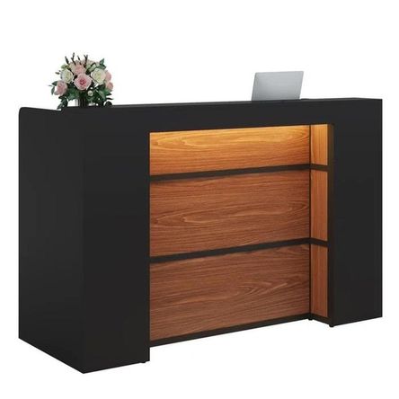 Counter de Recepción de Melamina Negro 160cm