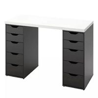 Escritorio de Melamina Moderno Blanco Negro 140cm