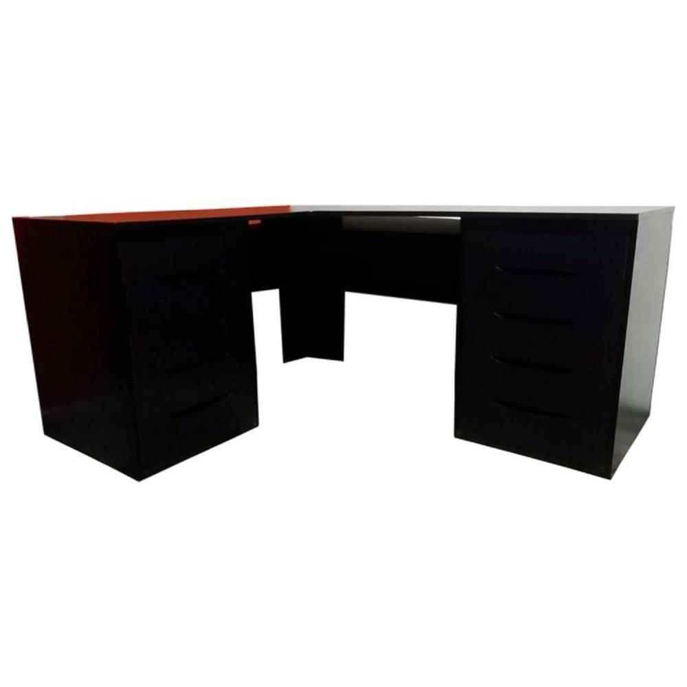 Escritorio Gamer en L de Melamina Negro Escritorio Gamer en L de Melamina Negro