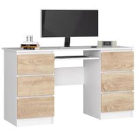 Escritorio de Melamina Gerencial Blanco-Malva 135cm