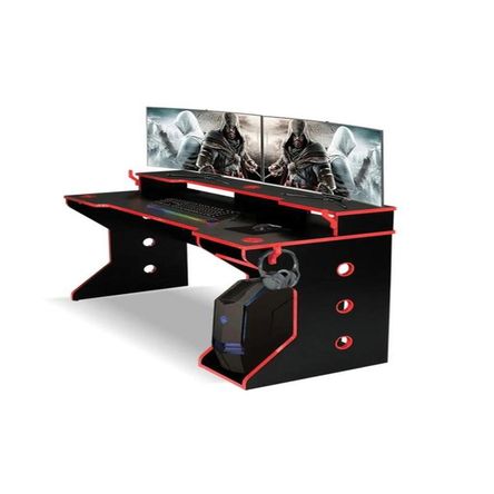 Escritorio Gamer de Melamina Moderno Negro 120cm