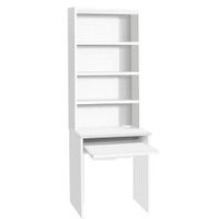 Escritorio Moderno Juvenil con Estante Blanco 60cm