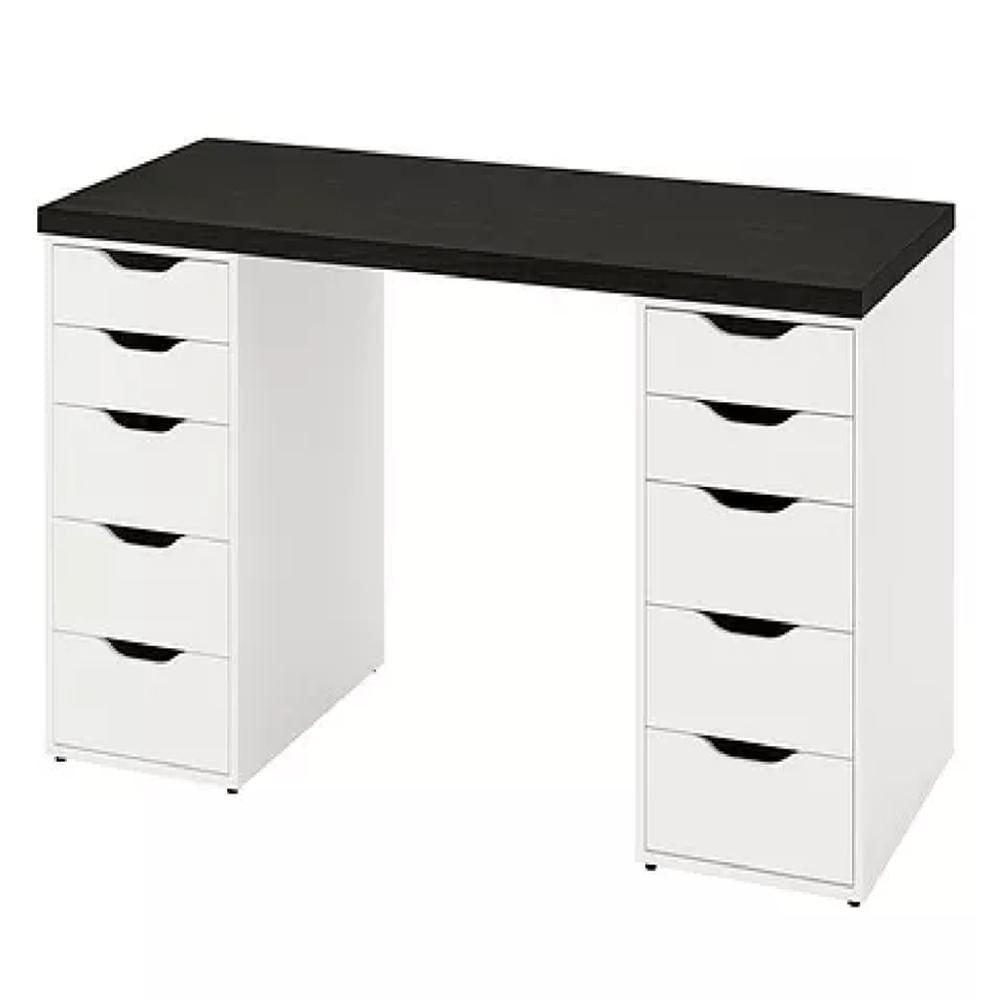 Escritorio de Melamina Moderno Negro Blanco 140cm