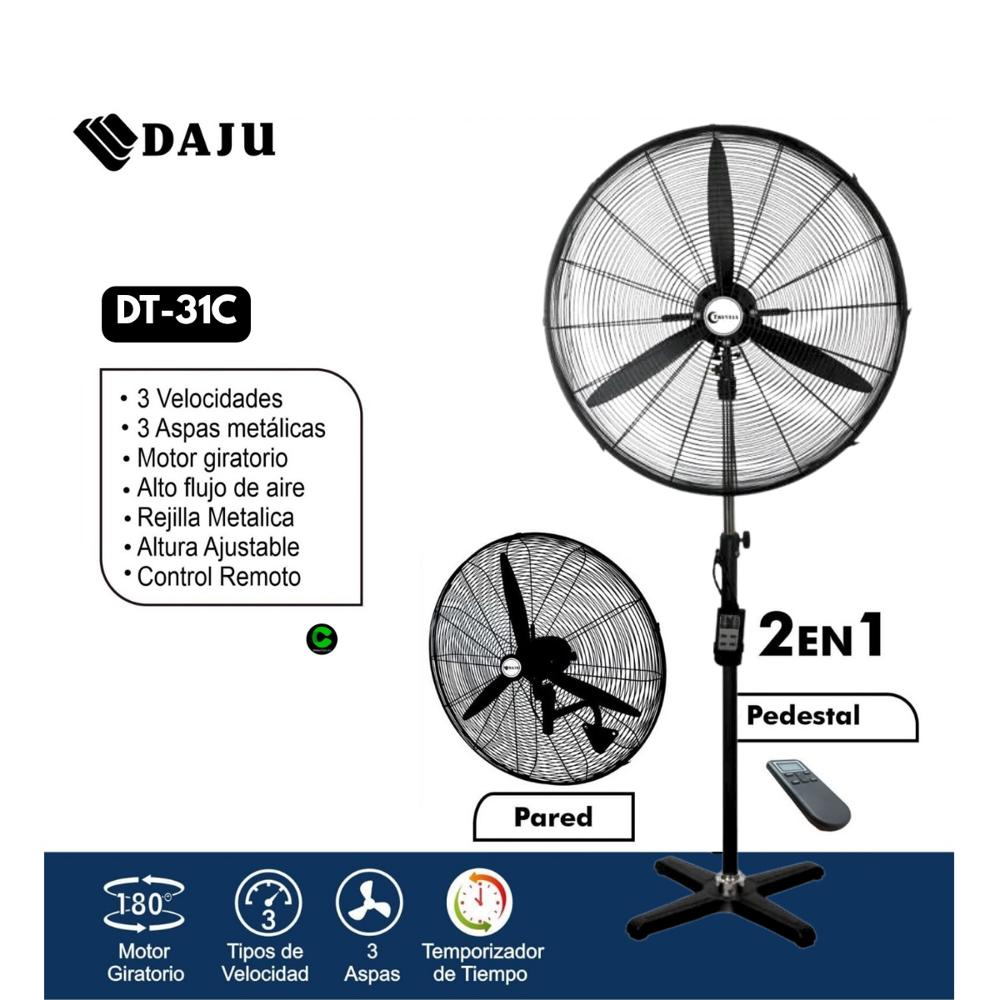 Ventilador Industrial 30"" DAJU DT-31C -control remoto 230W 2 en 1