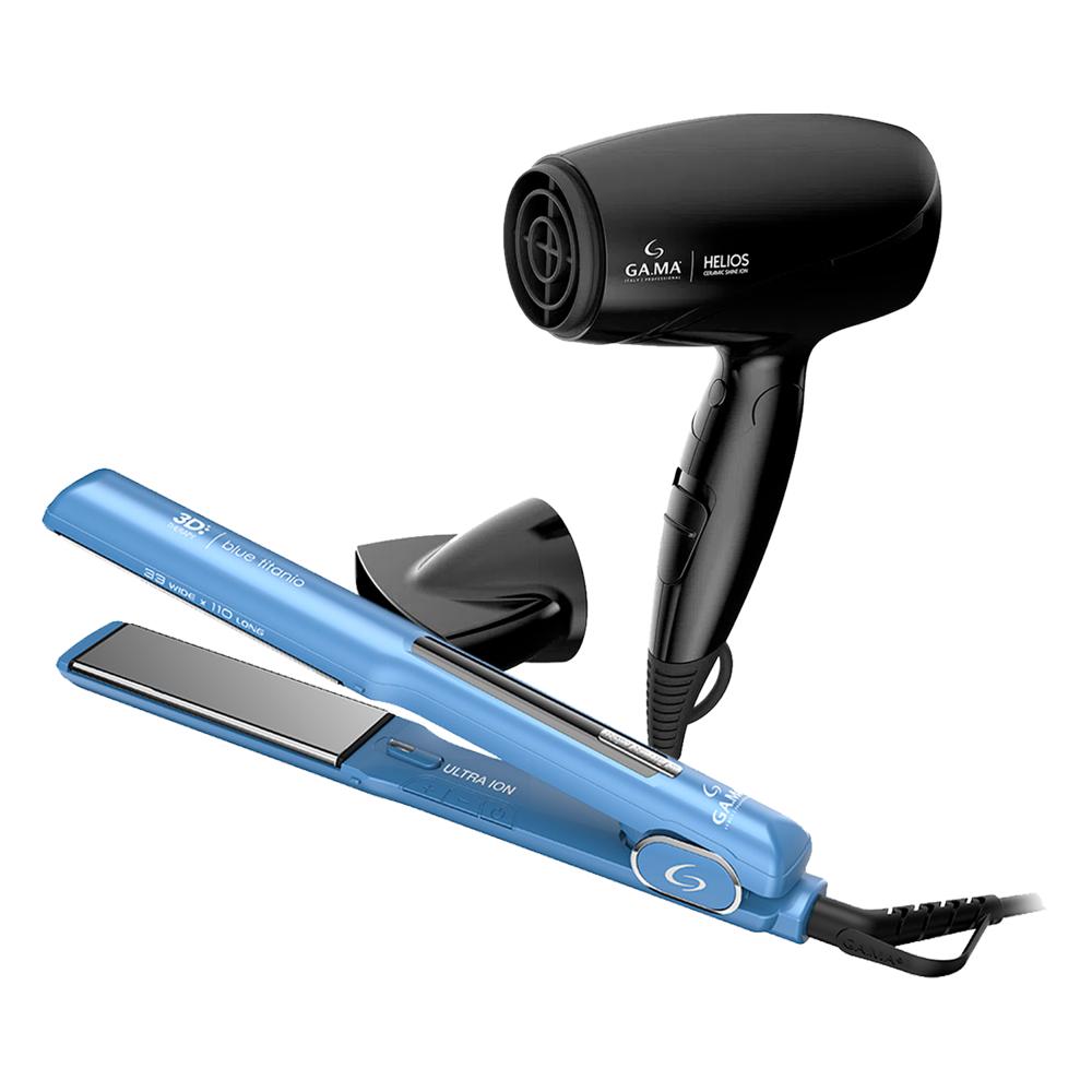 Combo Gama Alisadora Starlight 3D BECHS0000002439 y Secador Helios Mango Plegable