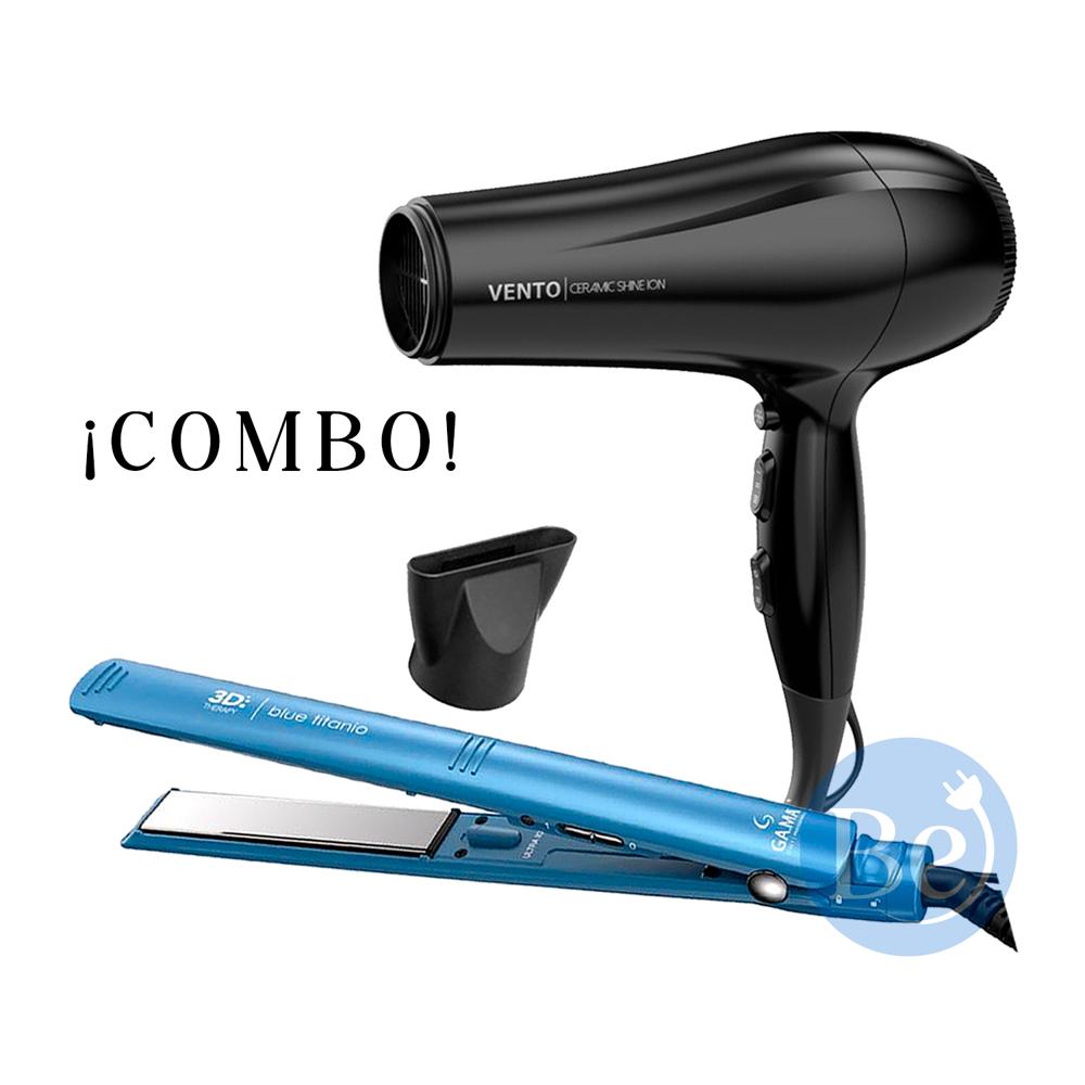 Combo Gama Alisadora Blue Titanio BECHS0000002426 y Secadora Vento BECHD0000002745