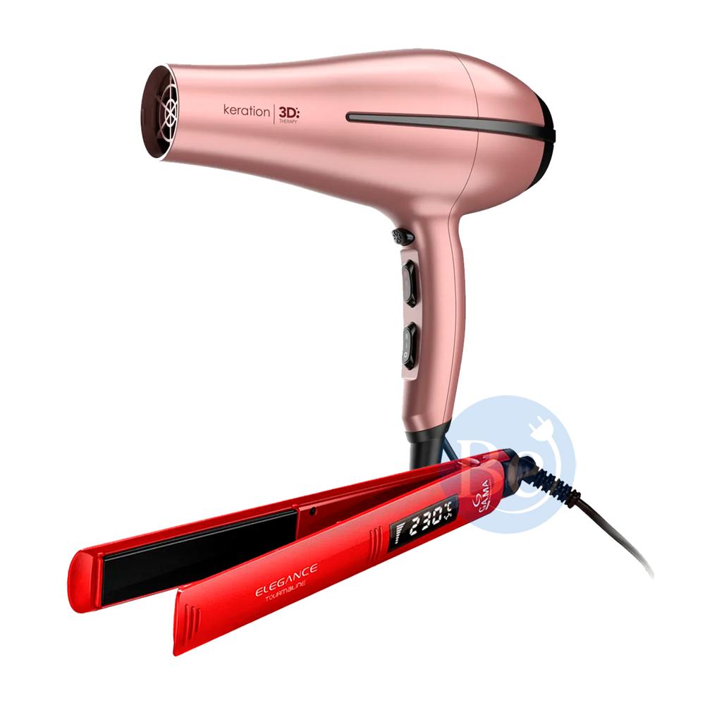 Combo Gama Alisadora Elegance Tourmaline BECHS0000001072 y Secador Bora Keration