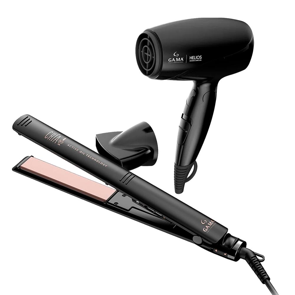 Combo Gama Alisadora Elegance Chía BECHS0000002339 y Secador Helios Mango Plegable