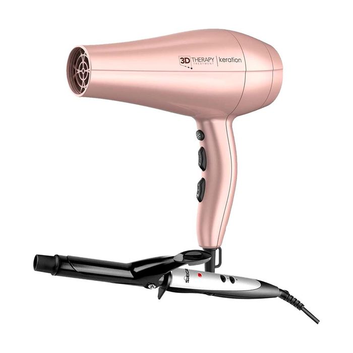 Combo Secador Gama Diva 3D Keration BECHD0000002033 y Rizador