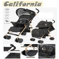 Coche Baston Bebe Dorado Tull protector California - Negro