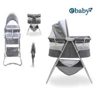 Cuna Plegable Portatill Recien Nacido con Tull Dolly- Plomo