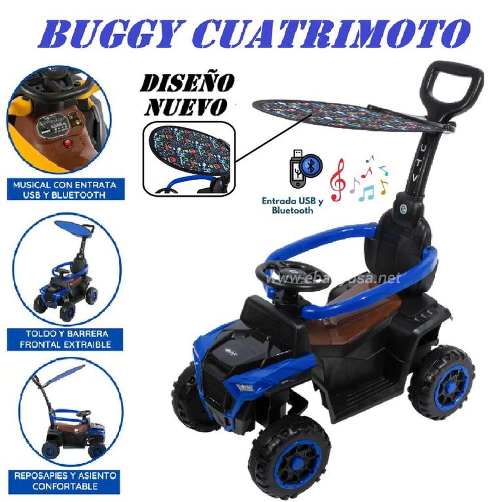 Bugui Tractor Musical y Luces Sombrilla con Diseño -Azul