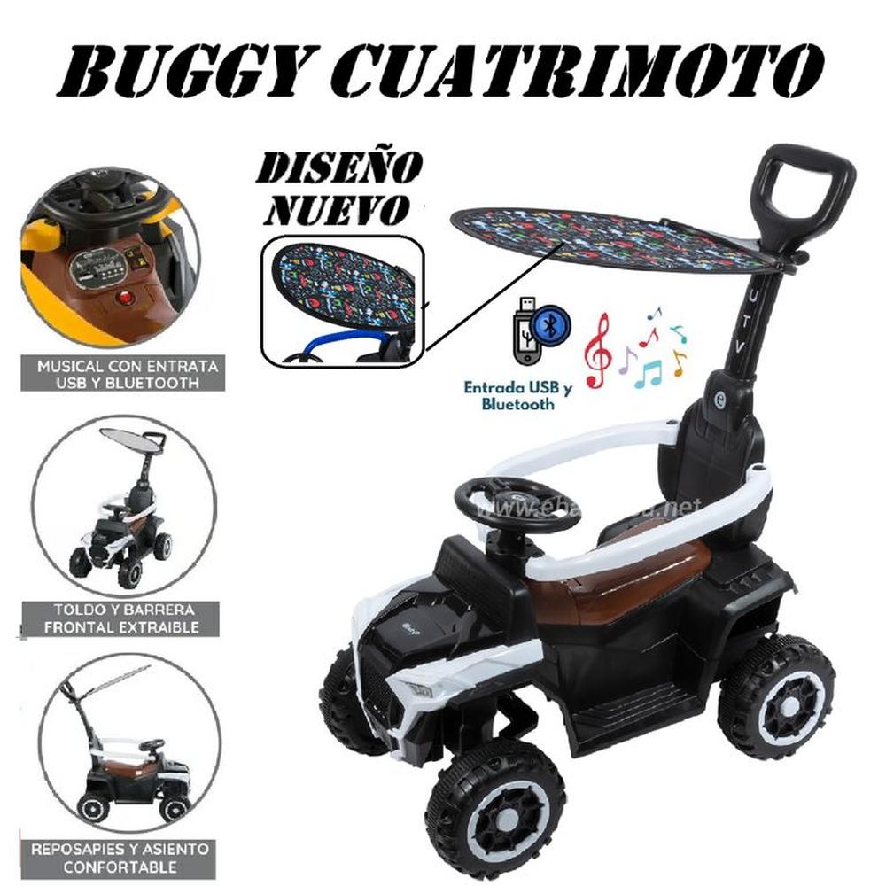 Bugui Tractor Musical y Luces Sombrilla con Diseño -Blanco