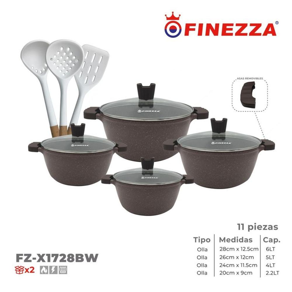 Juego de Ollas Finezza Ultragranito de 11 Pzas 28BW
