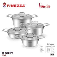 Juego de Ollas de 8 Piezas Acero Inoxidable FZ-2010TPY