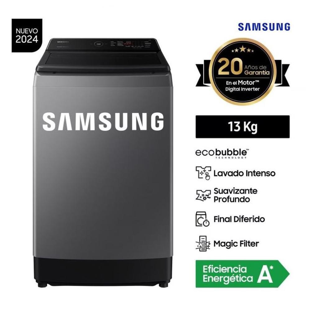Lavadora Samsung 13Kg ECOBUBBLE Carga Superior Gris Digital WA13CG5441BD