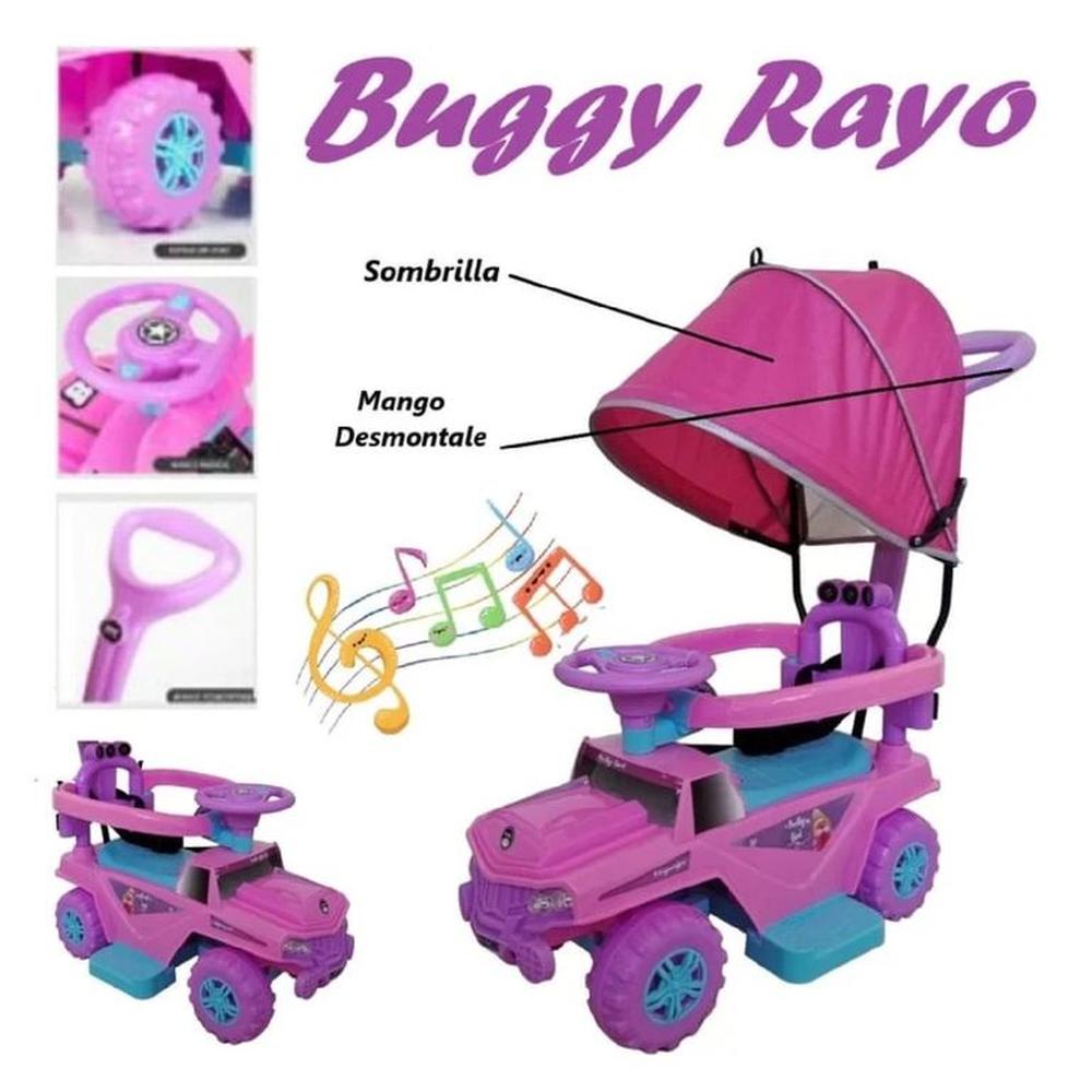 Buggie Rayo Guiador Musical Luces 3 en 1 -Rosado