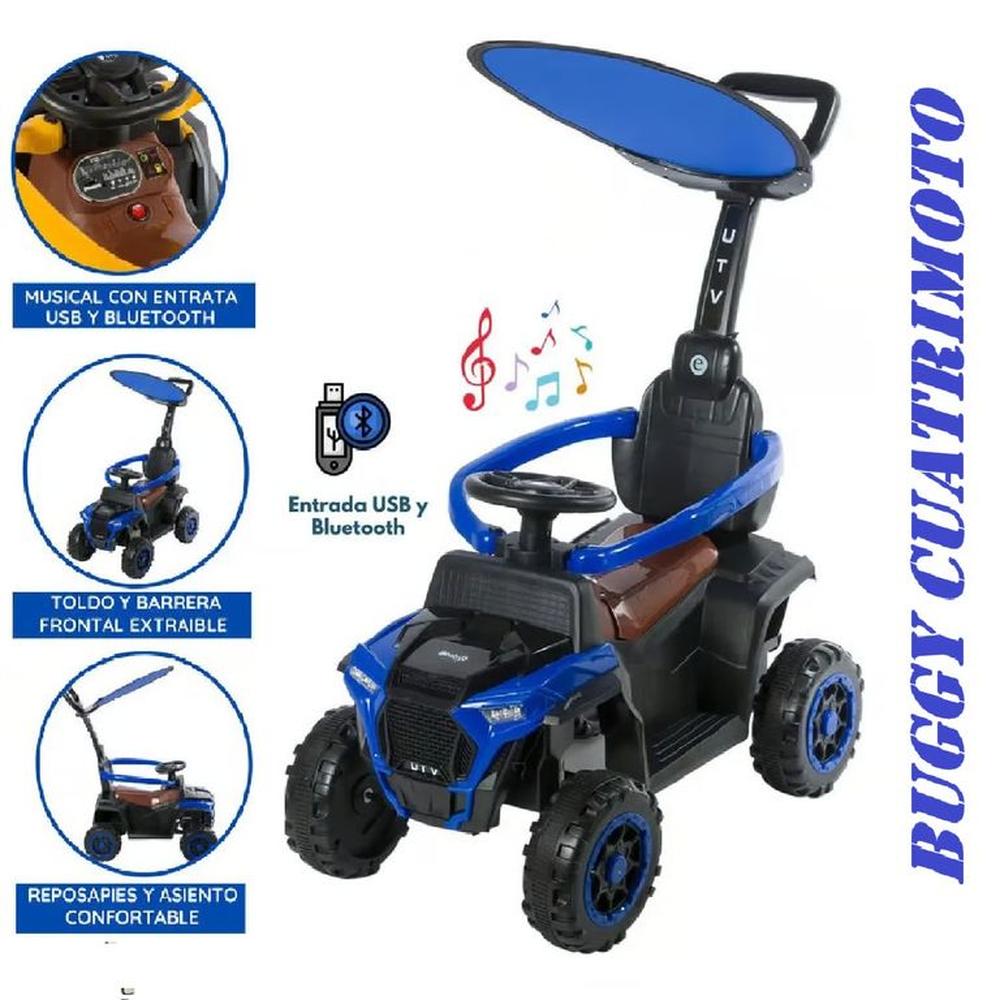 Bugui Cuatrimoto Tractor Bluetooh Musical con Luces - Azul