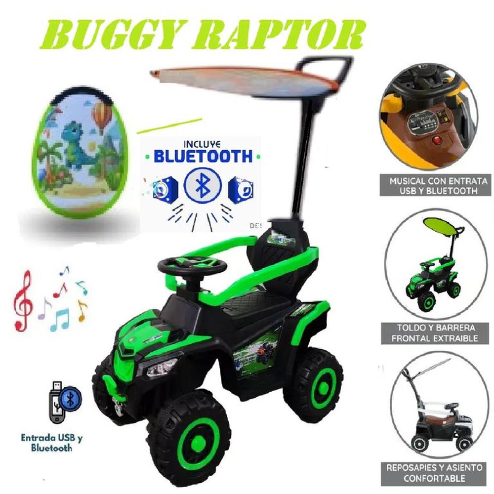 Bugui Raptor Bluetooth Musical y Luces con empujador-Ver