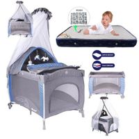 Cuna Corral Noa  Colchon AZUL
