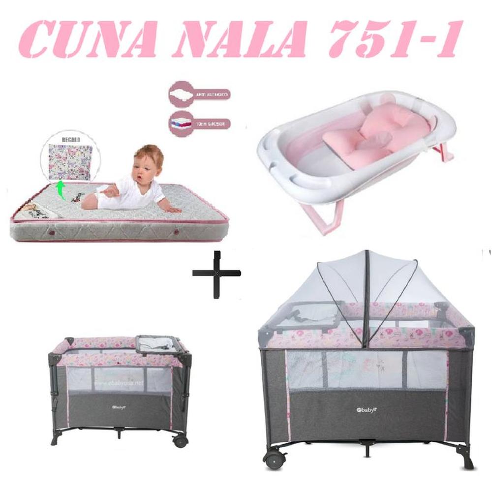 Cuna Colecho Nala Tina Rosa Colchon Rosa -Rosa