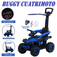 Nueva Cuatrimoto Musical con Luces y Sombrilla -Azul
