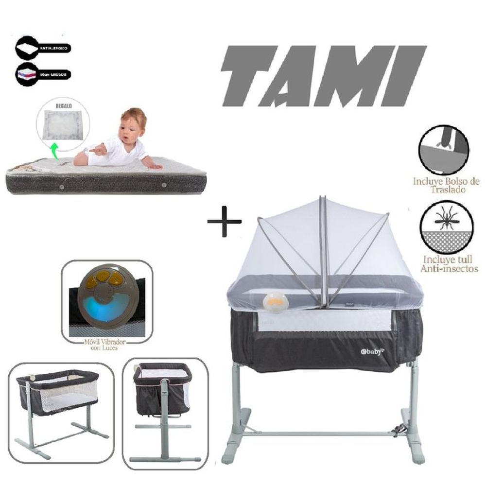 Ebaby Cuna Colecho Tami EB756-Colchon P-Plomo