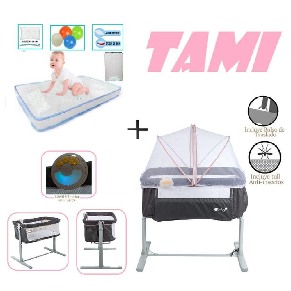 Ebaby Cuna Colecho Tami EB756-Colchon C-Rosa