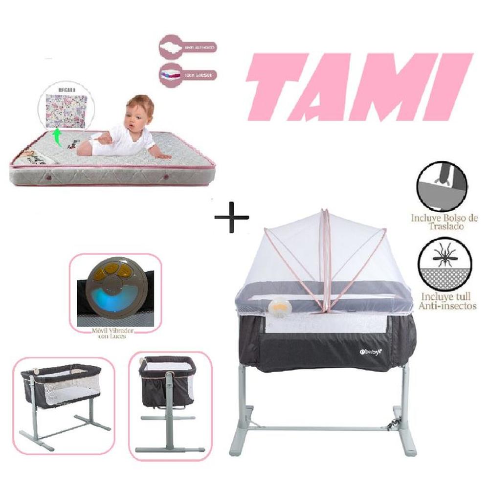 Ebaby Cuna Colecho Tami EB756-Colchon R-Rosa