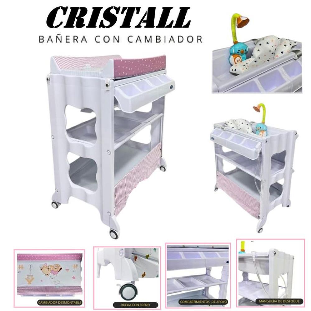 Bañera Con Cambiador Cristall Con Regadera-Rosa