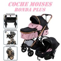Coche Moises Con Portabebe Ronda Plus -Rosa