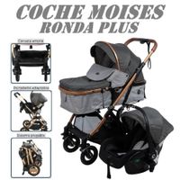 Coche Moises Con Portabebe Ronda Plus -Gris