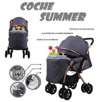 Coche Cuna con Bandeja Musical SUMMER -Plomo