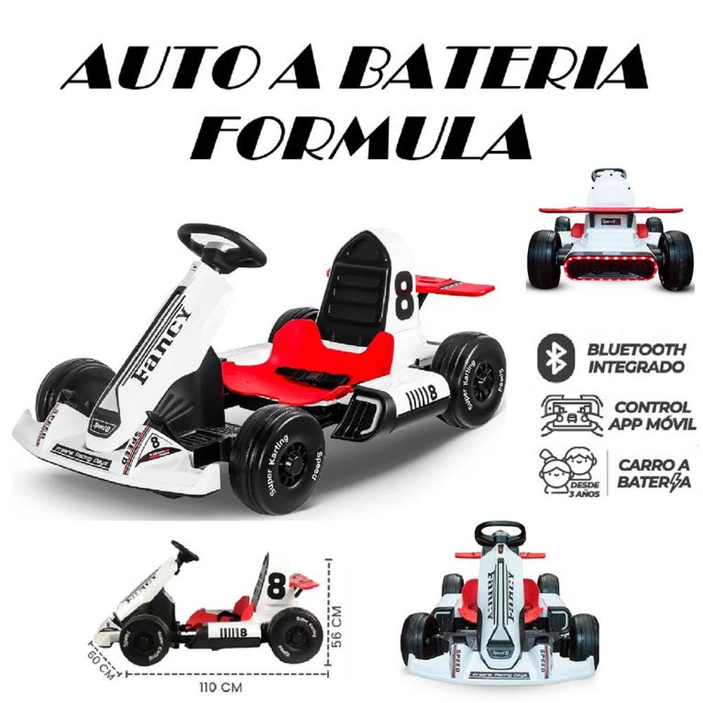 Auto Para niños a Bateria Formula Con Bluetooth-Blanco