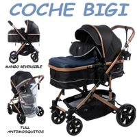 Coche Cuna Moises de Lujo Bigi Ebaby -Azul