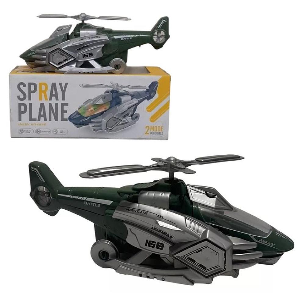 Avion Helicóptero Transforma Camina Solo -Plomo