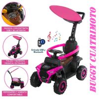 Correpasillo Musical Con Empujador Bugui Tractor - Rosado