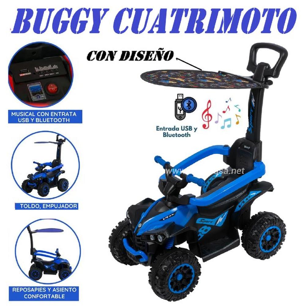 Cuatrimoto Terra Musical y Luces Sombrilla con Diseño -Azul