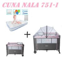 Cuna Colecho Cambiador Nala Colchon Rosa -Celeste