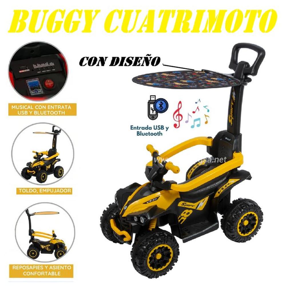Cuatrimoto Terra Musical y Luces Sombrilla con Diseño -Amarillo