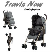 Coche De Paseo Baston Reclinable Travis Para Bebes - Plomo