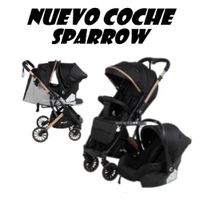 Nuevo Coche con Porta bebe Ebaby Sparrow -Negro