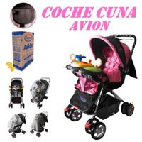 Nuevo Coche Cuna Bandeja Didactica Avion -Fucsia