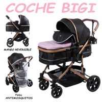 Nuevo Coche Cuna Mango Reversible Bigi Ebaby -Rosa