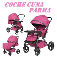 Nuevo Coche Cuna Mango Reversible Parma-Rosa