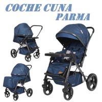 Nuevo Coche Cuna Mango Reversible Parma-Azul
