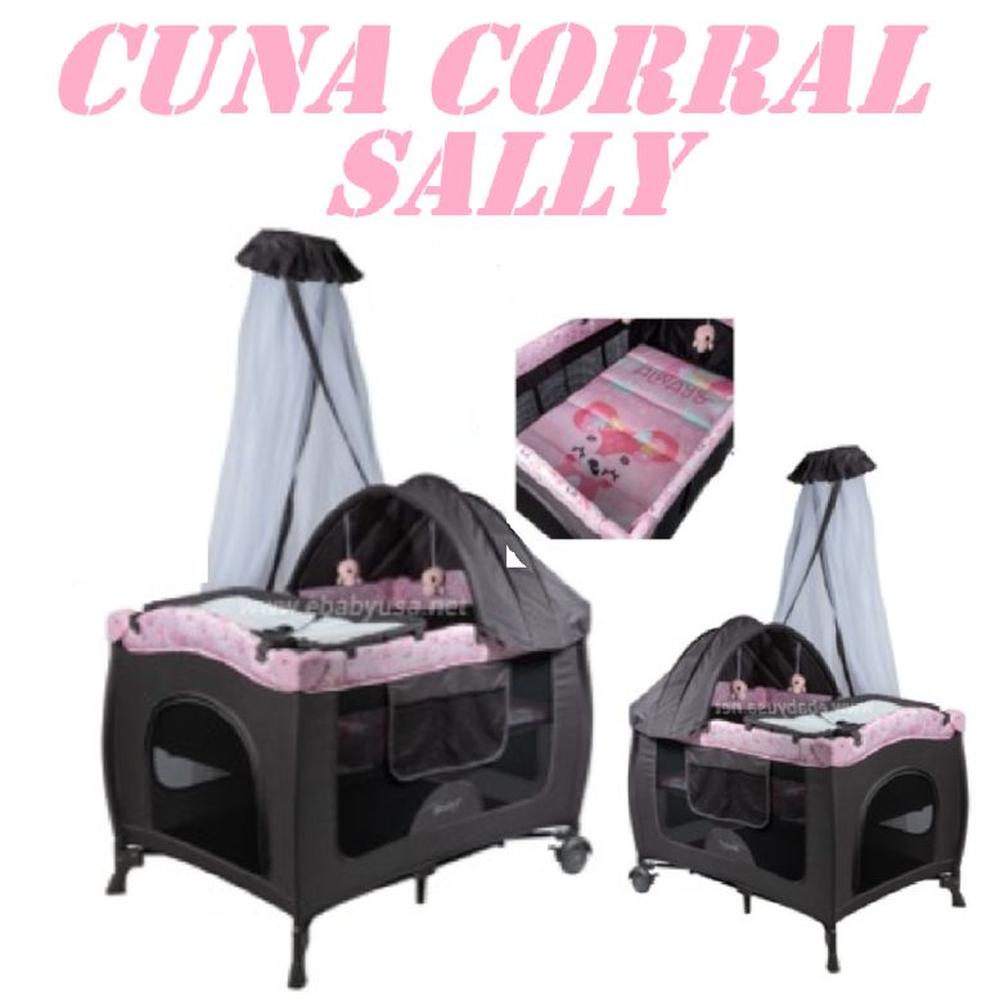 Nueva Cuna Corral Sally Con Cambiador 716-4 -Rosado