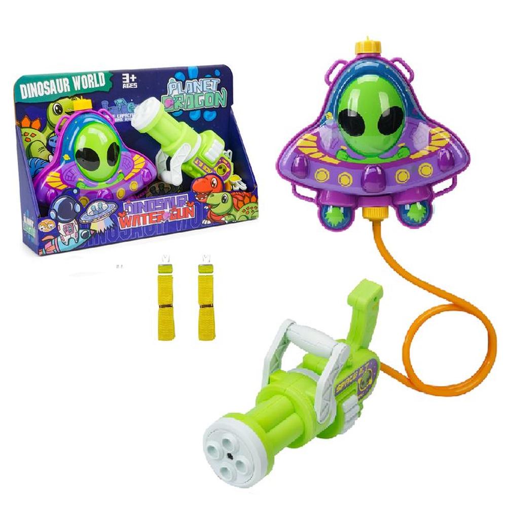 Nueva Mochila con Pistola Dinosaur Watergun -Ovni